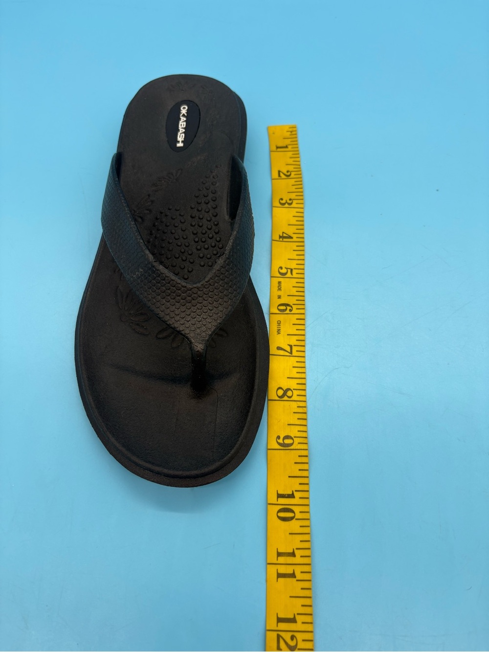 Okabashi Women's Maui Flip Flops Thong Black Arch Support Comfort Sandals 8 - Picture 5 of 6